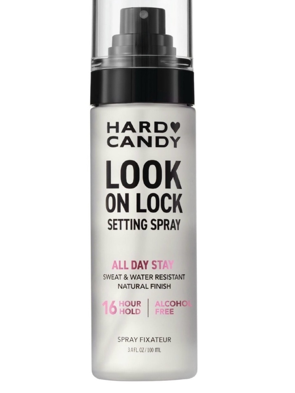 The famous Hard Candy Look On Lock Setting Spray — White & Black Accents